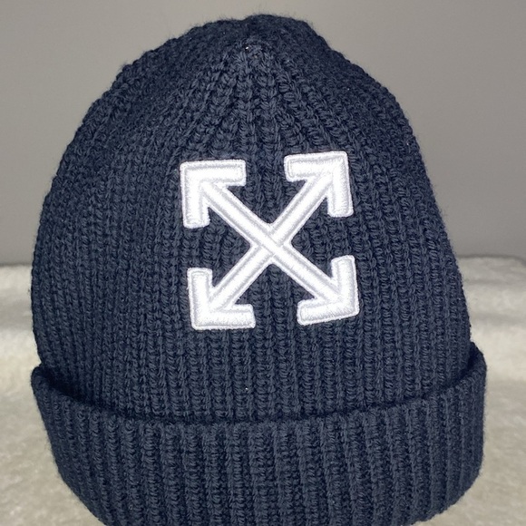 NWT Off-White Classic Arrow Embroidered Wool Beanie in Black SOLD OUT - Picture 3 of 5